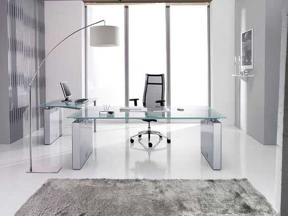میز مدیریت مدرن شیشه
