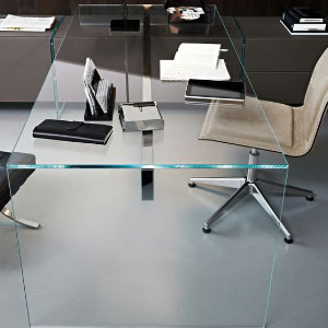 میز مدیریت مدرن شیشه